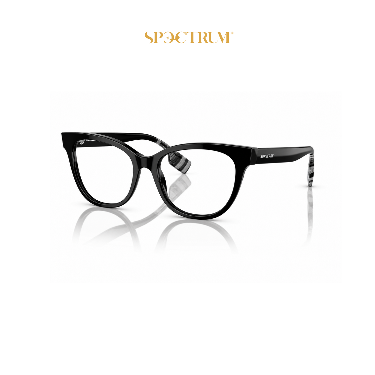 Burberry 0BE2375F Black / Check White Black Cat Eye Optical Frame
